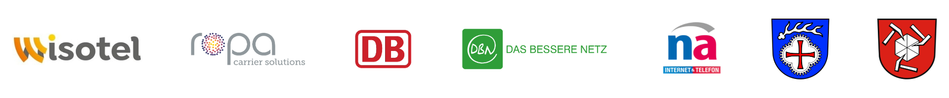 Logos verschiedener Unternehmen und Institutionen in einer horizontalen Anordnung.