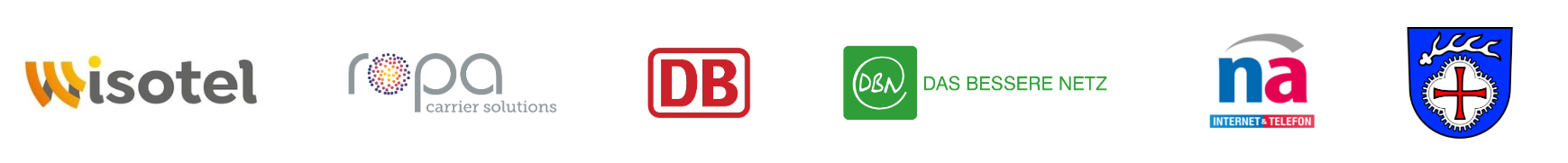 Logos verschiedener Unternehmen und Institutionen in einer horizontalen Anordnung.